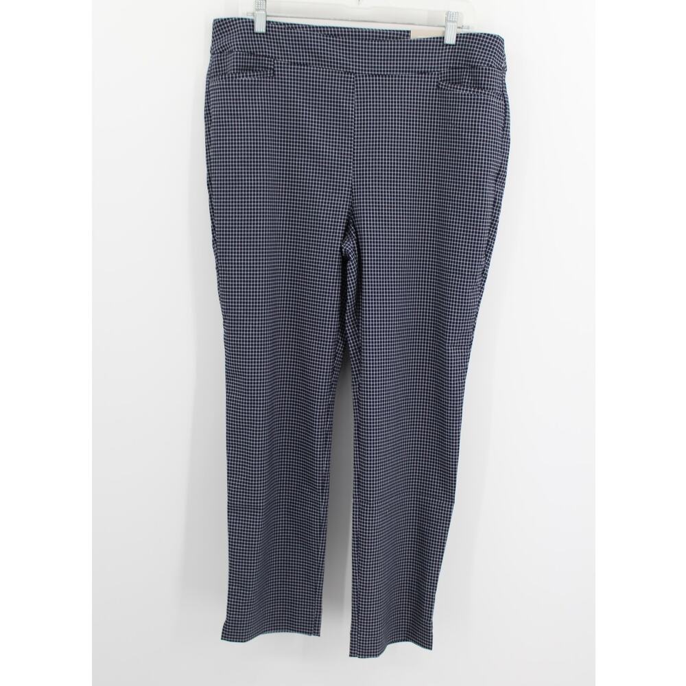 Chico's 2.5R So Slimming Brigitte Pants Blue plaid NEW